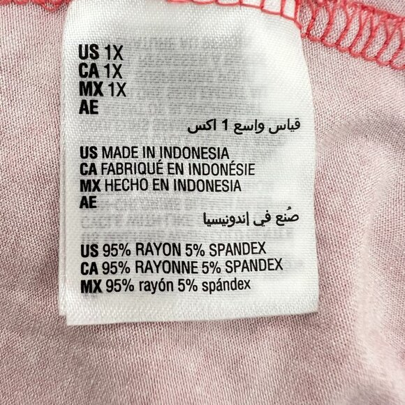 JM Collection Womens Size 1X Coral Floral Print 3/4 Sleeve Top - Picture 11 of 11